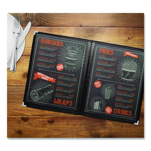 Picture of Menu Holder For 8.5 x 11 Menus, Portrait Orientation 4-View, 9.6 x 11.9, Clear/Black/Silver
