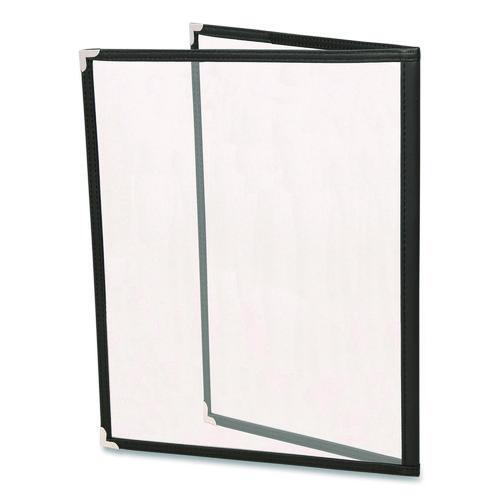 Picture of Menu Holder For 8.5 x 11 Menus, Portrait Orientation 4-View, 9.6 x 11.9, Clear/Black/Silver