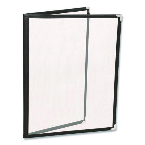 Picture of Menu Holder For 8.5 x 11 Menus, Portrait Orientation 4-View, 9.6 x 11.9, Clear/Black/Silver