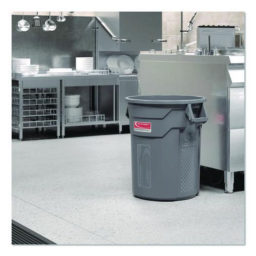 Picture of Injection Molded Utility Trash Can, 20 gal, Resin, Gray