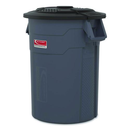 Picture of Utility Trash Can Lid for 20 gal Trash Can, 19.74" Diameter x 2.9", Black