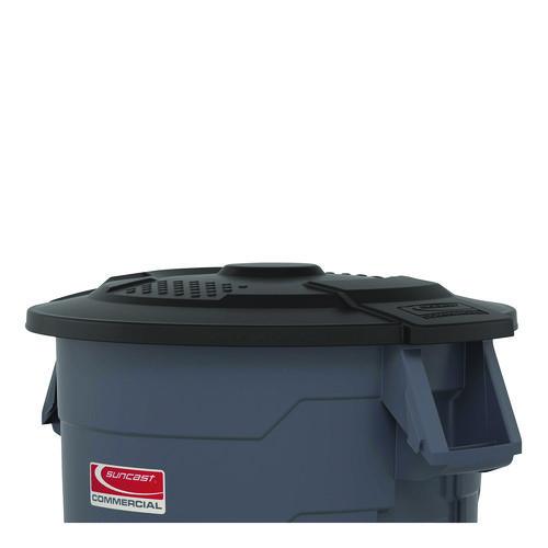 Picture of Utility Trash Can Lid for 20 gal Trash Can, 19.74" Diameter x 2.9", Black