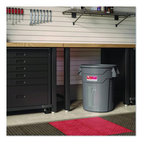 Picture of Injection Molded Utility Trash Can, 20 gal, Resin, Gray