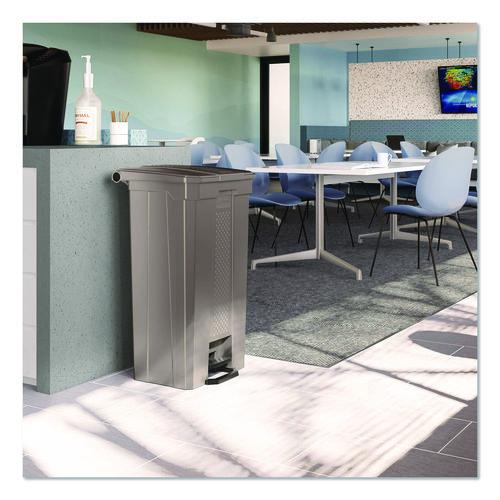 Picture of Step-On Trash Can, 23 gal, Resin, Platinum Metallic