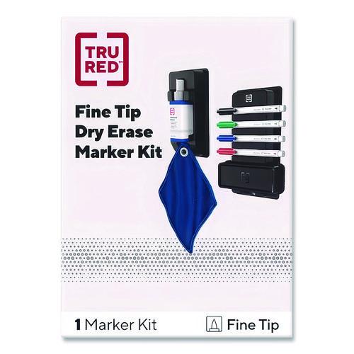 Picture of Dry Erase Marker, Pen-Style, Fine Bullet Tip, Assorted Colors, 4/Kit
