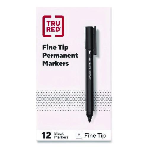 Picture of Permanent Marker, Pen-Style, Fine Bullet Tip, Black, Dozen