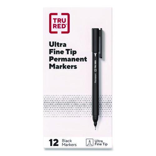 Picture of Permanent Marker, Pen-Style, Extra-Fine Needle Tip, Black, Dozen