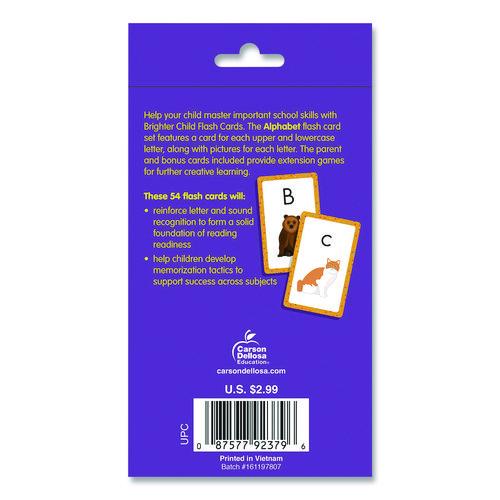 Picture of Alphabet Flash Cards, Grades Pre-K to 1, 3.25" x 5.25", Assorted Colors, 54 Cards