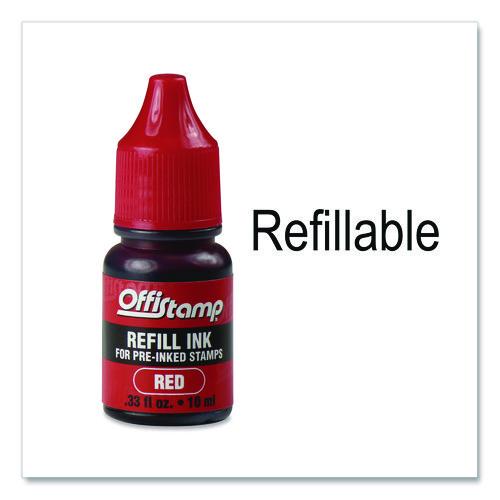 Picture of Pre-Inked Message Stamp with Blank Date Box, POSTED, 1.63" x 0.38", Red Ink