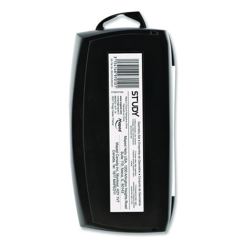 Picture of Metal Compass and Geometry Set, Metal/Plastic, Black/Clear, 10 Pieces