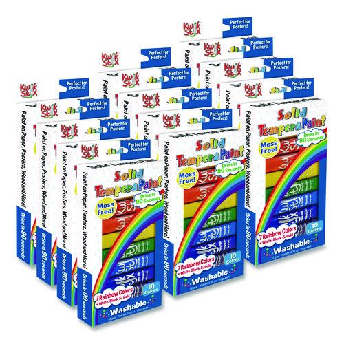 Picture of Kwik Stix Tempera Paint Set, 10 Assorted Colors, 10 Paint Sticks/Pack, 12 Packs/Carton