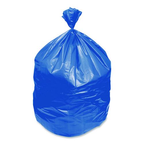 Picture of Eco Blend Max Can Liners, 60 gal, 0.8 mil, 38" x 58", Blue, 20 Bags/Roll, 5 Rolls/Carton