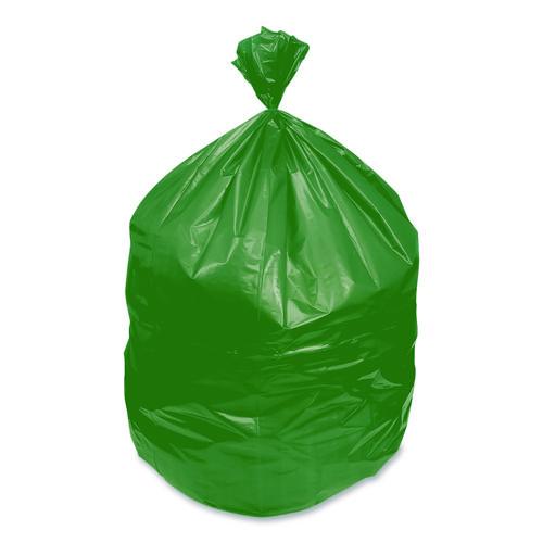 Picture of Eco Blend Max Can Liners, 60 gal, 0.8 mil, 38" x 58", Green, 20 Bags/Roll, 5 Rolls/Carton