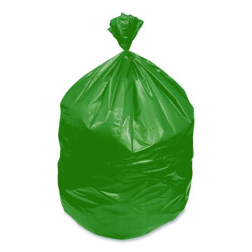 Picture of Eco Blend Max Can Liners, 45 gal, 0.8 mil, 40" x 46", Green, 25 Bags/Roll, 6 Rolls/Carton