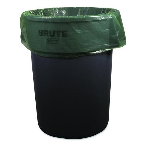Picture of Eco Blend Max Can Liners, 60 gal, 0.8 mil, 38" x 58", Green, 20 Bags/Roll, 5 Rolls/Carton