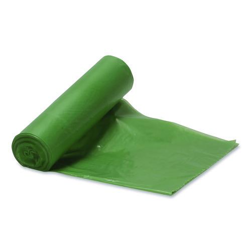 Picture of Eco Blend Max Can Liners, 45 gal, 0.8 mil, 40" x 46", Green, 25 Bags/Roll, 6 Rolls/Carton