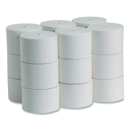 Compact+Coreless+1-Ply+Bath+Tissue%2C+Septic+Safe%2C+White%2C+3%2C000+Sheets%2FRoll%2C+18+Rolls%2FCarton