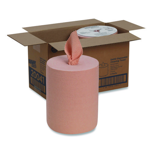 Medium-Duty+Wiper+Refill%2C+1-Ply%2C+10+x+13%2C+Unscented%2C+Orange%2C+200%2FRoll%2C+2+Rolls%2FCarton