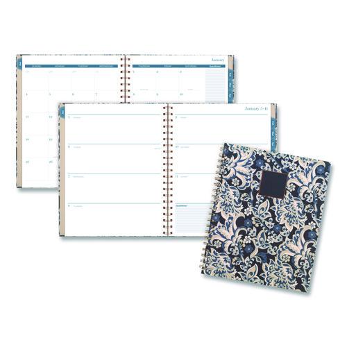 Elizabeth+Weekly%2FMonthly+Planner%2C+11+x+8.5%2C+Floral+Artwork%2C+Blue+Cover%2C+12-Month++%28Jan-Dec%29%3A+2026