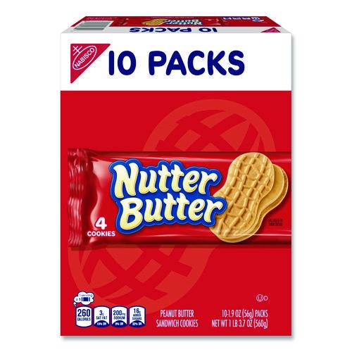 Picture of Nutter Butter, Peanut Butter, 1.9 oz, 4 Cookies/Pack, 10 Packs/Box