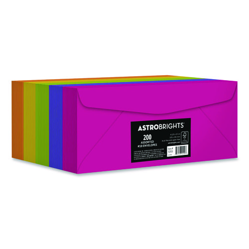 Bulk+Envelopes%2C+%2310%2C+Bankers+Flap%2C+Gummed+Closure%2C+Assorted+Colors%2C+200%2FPack