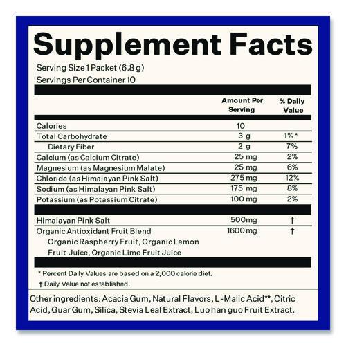 Picture of Electrolyte Lemon Raspberry Drink Mix, 0.24 oz Packets, 10/Pack, 2 Packs/Carton