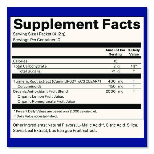 Picture of Turmeric Citrus Medley Drink Mix, Citrus Medley Flavor, 0.16 oz Packets, 10/Pack, 2 Packs/Carton