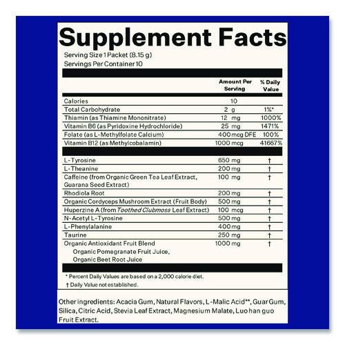 Picture of Energy and Focus Forest Berry Drink Mix, 0.24 oz Packets, 10/Pack, 2 Packs/Carton