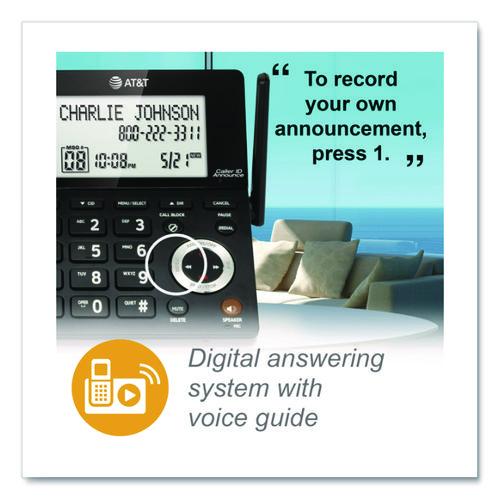 Picture of CL84207 Corded/Cordless Phone, Corded Base Station and 2 Additional Handsets, Black/Silver