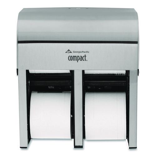 Picture of Compact Quad Vertical Four-Roll Coreless Dispenser, 11.75 x 6.9 x 13.25, Stainless Steel