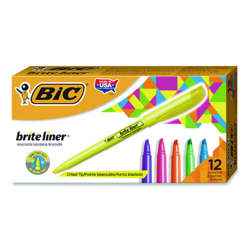 Brite+Liner+Highlighter%2C+Assorted+Ink+Colors%2C+Chisel+Tip%2C+Assorted+Barrel+Colors%2C+5%2Fset