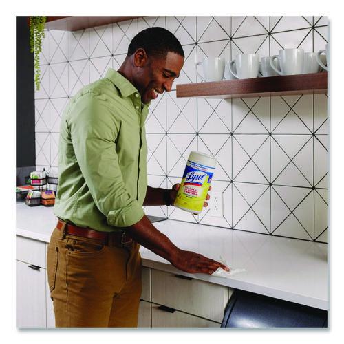 Picture of Disinfecting Wipes, 1-Ply, 7 x 7.25, Lemon and Lime Blossom, White, 80 Wipes/Canister