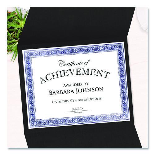 Picture of Tri-Fold Certificate Holder, 9.2 x 12.5, Black, 5/Pack