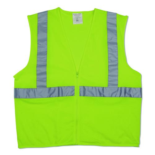 Picture of Zipper Safety Vest, Large, Hi-Viz Lime Yellow