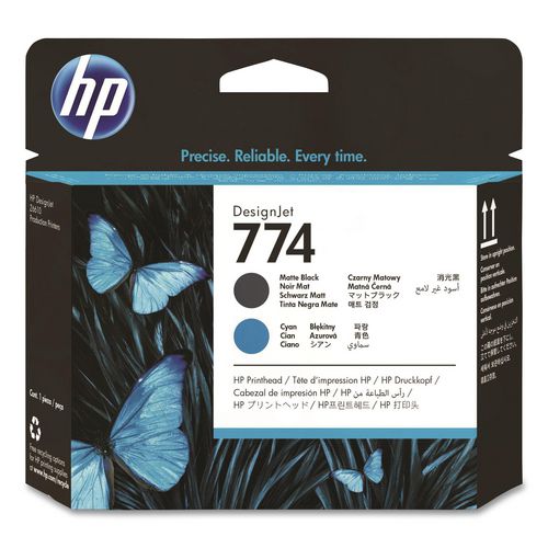 Picture of HP 774, (P2W01A), Printhead, Black/Cyan