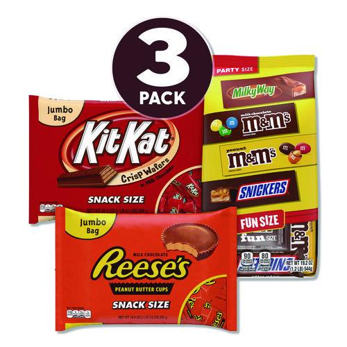 Picture of Chocolate Assortment, Assorted Fun and Snack Sizes, 3 Bags/Pack