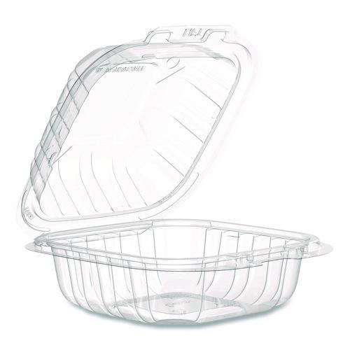 Picture of Microwaveable Hinged Containers, ProPlanet, 6.31 x 6.31 x 3, Clear, Plastic, 300/Carton