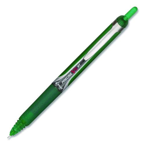 Picture of VBall RT Liquid Ink Rollerball Pen, Retractable, Fine 0.7 mm, Green Ink, Green/White Barrel