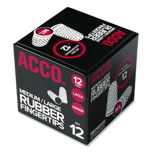 Picture of Rubber Finger Tips, 12 (Medium-Large), Amber, Dozen