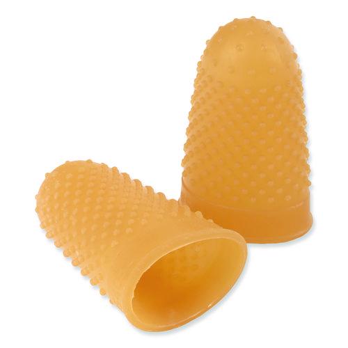 Picture of Rubber Finger Tips, 12 (Medium-Large), Amber, Dozen