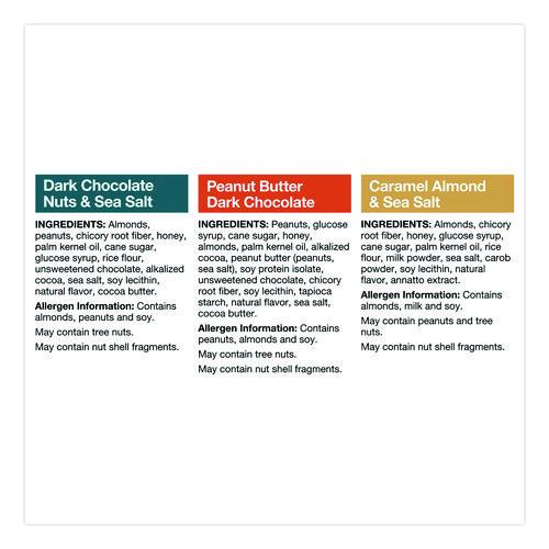 Picture of Minis, Dark Chocolate Nuts Sea Salt/Caramel Almond Nuts Sea Salt, 0.7 oz Bar, 32 Bars/Carton