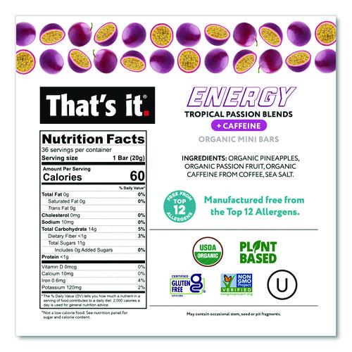 Picture of Organic Energy Bars, Tropical Passion Blend, 0.7 oz Bar, 36/Box
