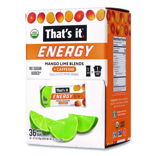 Picture of Organic Energy Bars, Mango Lime, 0.7 oz Bar, 36/Box