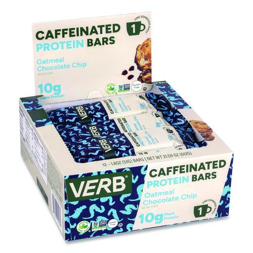 Picture of Caffeinated Protein Bar, Oatmeal Chocolate Chip, 1.8 oz Bar, 12/Box