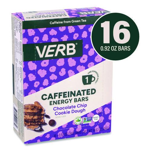 Picture of Caffeinated Energy Bar, Chocolate Chip Cookie Dough, 0.92 oz Bar, 16/Box