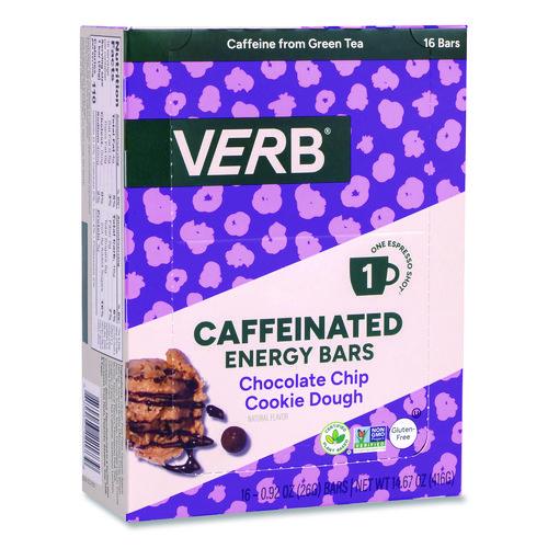 Picture of Caffeinated Energy Bar, Chocolate Chip Cookie Dough, 0.92 oz Bar, 16/Box