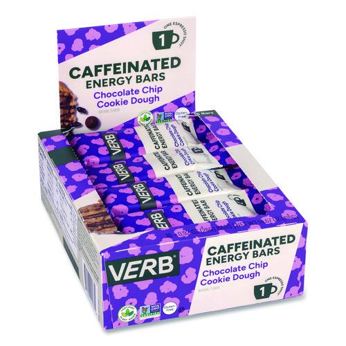 Picture of Caffeinated Energy Bar, Chocolate Chip Cookie Dough, 0.92 oz Bar, 16/Box