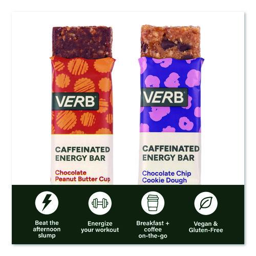 Picture of Caffeinated Energy Bar, Chocolate Peanut Butter Cup and Chocolate Chip Cookie Dough, 0.92  oz Bar, 32/Box