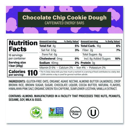 Picture of Caffeinated Energy Bar, Chocolate Peanut Butter Cup and Chocolate Chip Cookie Dough, 0.92  oz Bar, 32/Box
