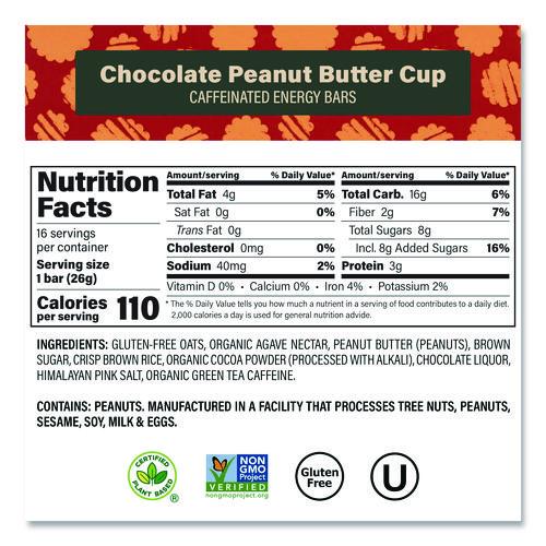 Picture of Caffeinated Energy Bar, Chocolate Peanut Butter Cup and Chocolate Chip Cookie Dough, 0.92  oz Bar, 32/Box